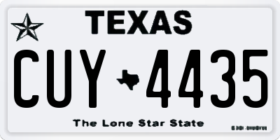 TX license plate CUY4435