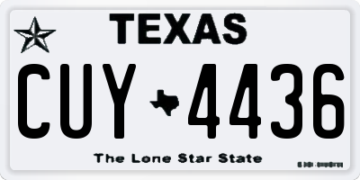 TX license plate CUY4436
