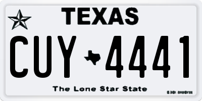 TX license plate CUY4441