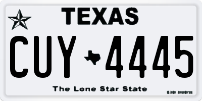 TX license plate CUY4445
