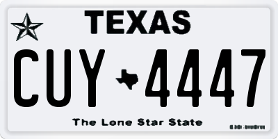 TX license plate CUY4447