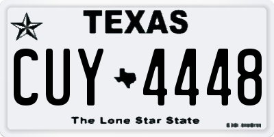 TX license plate CUY4448