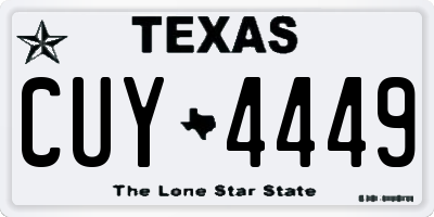TX license plate CUY4449