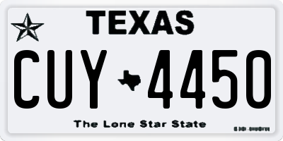 TX license plate CUY4450