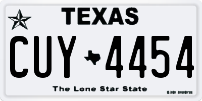 TX license plate CUY4454