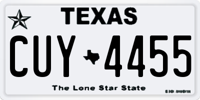 TX license plate CUY4455