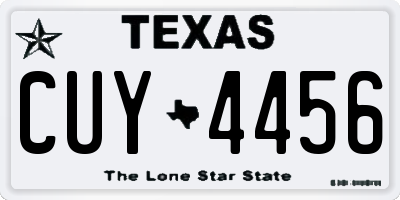 TX license plate CUY4456