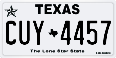 TX license plate CUY4457