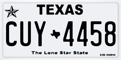 TX license plate CUY4458