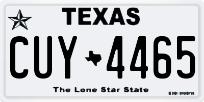 TX license plate CUY4465