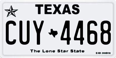 TX license plate CUY4468