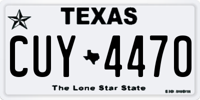 TX license plate CUY4470