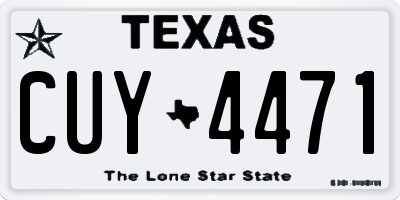 TX license plate CUY4471