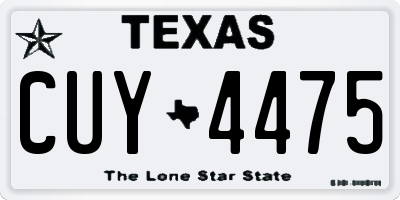 TX license plate CUY4475