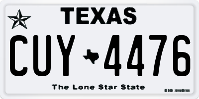TX license plate CUY4476