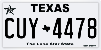 TX license plate CUY4478