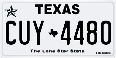 TX license plate CUY4480