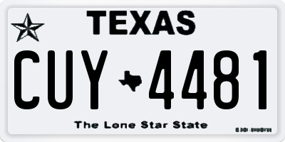 TX license plate CUY4481