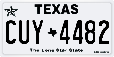 TX license plate CUY4482