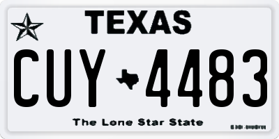 TX license plate CUY4483