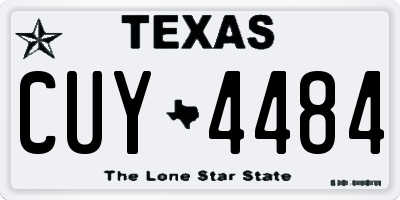 TX license plate CUY4484