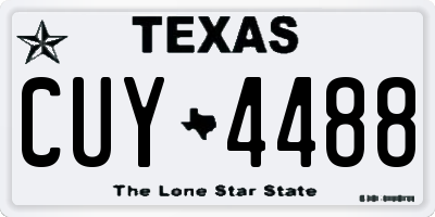 TX license plate CUY4488