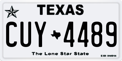 TX license plate CUY4489