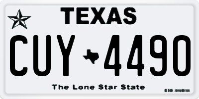 TX license plate CUY4490