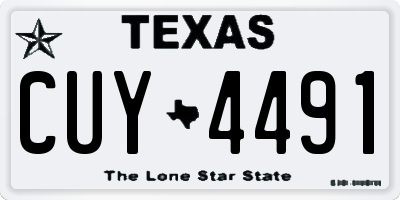 TX license plate CUY4491