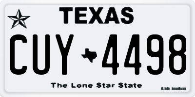 TX license plate CUY4498