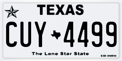 TX license plate CUY4499