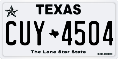 TX license plate CUY4504