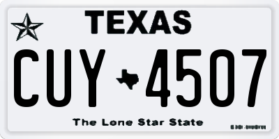TX license plate CUY4507