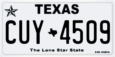 TX license plate CUY4509