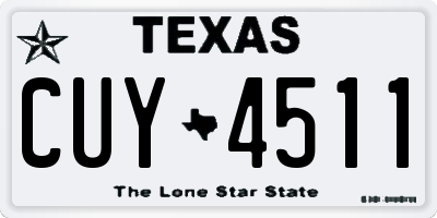 TX license plate CUY4511