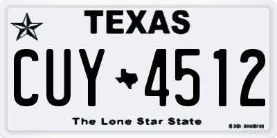 TX license plate CUY4512