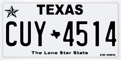 TX license plate CUY4514