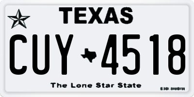 TX license plate CUY4518