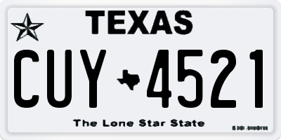 TX license plate CUY4521
