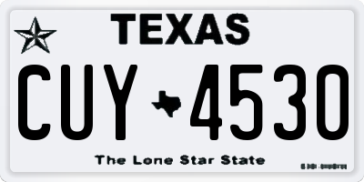 TX license plate CUY4530