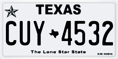 TX license plate CUY4532
