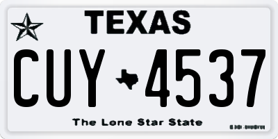TX license plate CUY4537