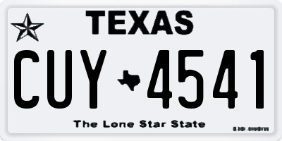 TX license plate CUY4541