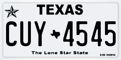 TX license plate CUY4545