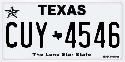TX license plate CUY4546