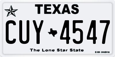 TX license plate CUY4547