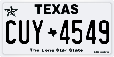 TX license plate CUY4549