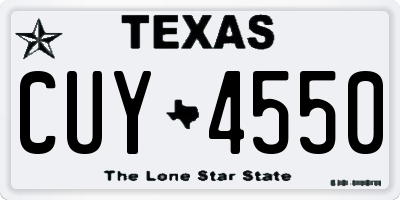 TX license plate CUY4550