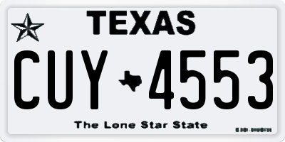 TX license plate CUY4553