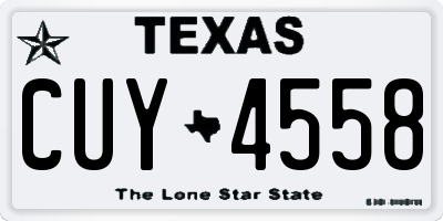 TX license plate CUY4558